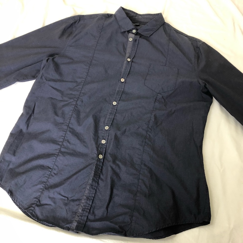 John Varvatos Collection Tailored Blue Button Down Size Large